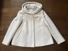 ビーミングバイビームス　フード付きウールコート　アイボリー　Sサイズ
