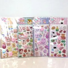 肉球ぷにぷにシール 4枚セット もちもち 立体 3D スクイーズ 癒し ご褒美