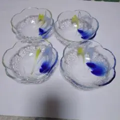 新品　花びら型デザート、サラダ椀 4個セット　ガラス
