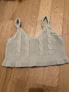 LOWRYS FARM ケーブル編みキャミソール ベージュ