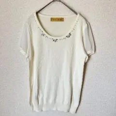 ✨美品✨ CECIL McBEE ブラウス ビジュー付き ホワイト Mサイズ