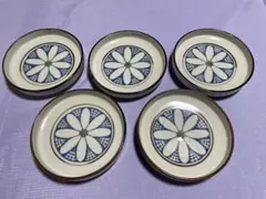 和食器　青い花柄の皿 5枚セット