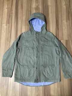 【美品】L.L.Bean 90'sダック地マウンテンパーカー　カーキ　Ｌサイズ