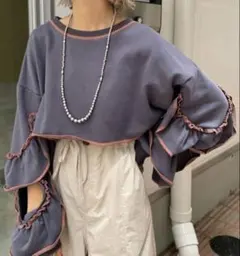 美品HELLO.SANFRANCISCO 2wayフラワーカットスウェットカーデ - メルカリ