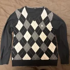 BURBERRY BLACK LABEL アーガイルセーター サイズ3