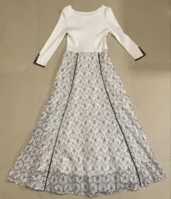 アプワイザーリッシェ　配色レース切替ドッキングワンピース