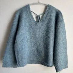 Ungrid／Vネック バックリボン セーター