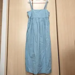 リネンブレンドギャザーキャミソールワンピース