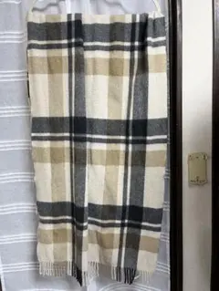 BEGG&CO　チェック柄ウール混紡ストール　ウール混カシミヤ