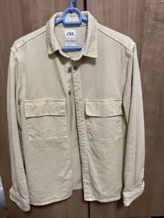 ZARA リラックスフィット 長袖シャツ ベージュ