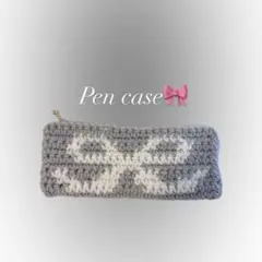 リボンのペンケース　チャック付き