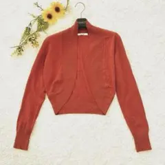 SPB ショールカラー ニットボレロ カーディガン オレンジブラウン M