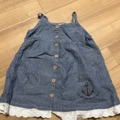 デニムブルー ノースリーブワンピース