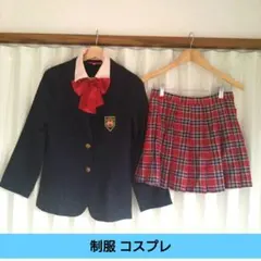 制服 コスプレ衣装 ネイビー ブレザー ミニスカート チェック柄 М ハロウィン