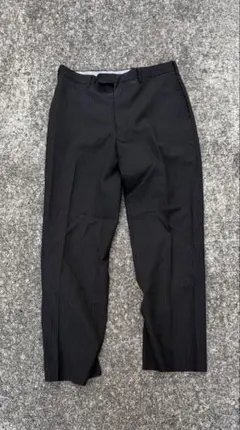 ストレートスラックス　ストライプ　ブラック　古着屋