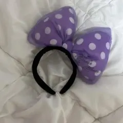 ミニーリボンカチューシャ　紫