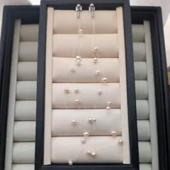 パールピアス　淡水真珠　ロングピアス　冠婚葬祭　デイリー 真珠　マルチカラー