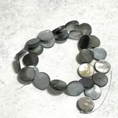 ハンドメイド 素材 モノトーンシェル ラウンド 1連 ビーズ