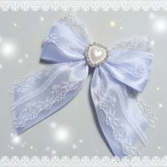 たらりんヘアリボン ヘアゴム　676　水色　入学式　卒業式　発表会　セレモニー