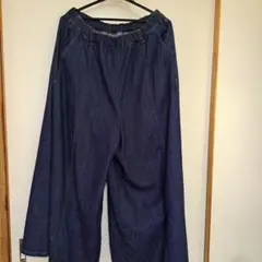 ダークブルー ガウチョパンツ Lサイズ