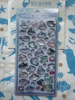 水族館限定　ボンボンドロップシール　サメボンボン