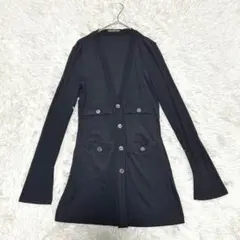 FOXEY フォクシーニューヨーク ロングカーディガン 三者混 黒 40