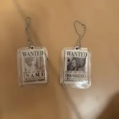 ワンピースキーホルダー　Wantedポスター手配書　ナミ　ハンコック　2個セット
