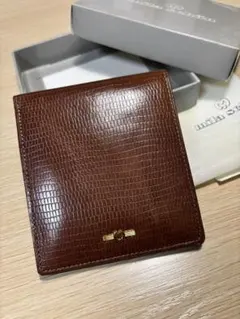 イタリア　ミラーション　新品未使用　mila shon 二つ折り財布　ブラウンのサムネイル