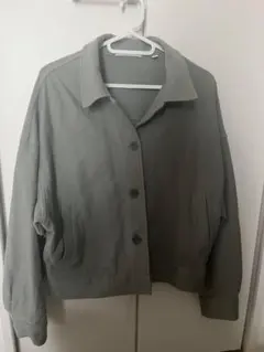 グリーン ボタン付きジャケット Lサイズ