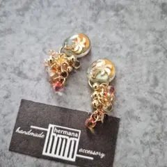 naminico さくらんぼ ピアス ネックレス セット　深紅のローズチェリー naminico さくらんぼ ピアス ネックレス セット 深紅のローズチェリー
