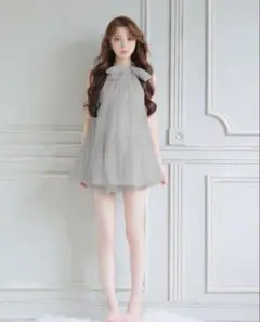 her lip to Bicolor-Trim Flared Romper - メルカリ