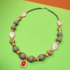 大倉トーイ宝石チャームネックレス　ハンドメイド