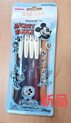 新品☆ SARASA VINTAGE ミッキーマウス 5色セット 0.5mm