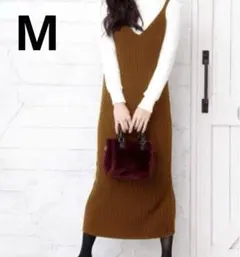 キャミ ニットワンピ キャメル Mサイズ