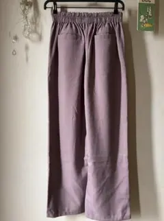 新品　エヘカソポ　くすみカラー　タックパンツ　テーパード　ラベンダー　通勤のサムネイル