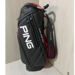 美品 PING キャディバッグ ブラック レッド 9.5型 口枠ハンドル ピンのサムネイル