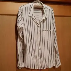 ZARA　ザラ　シャツ　ブラウス　こなれ　とろみ　ストライプ