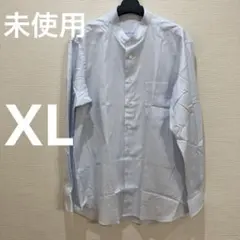 新品　日本製　メンズ　シャツ　ノーカラー　コットン　大きめ　オフィスカジュアル