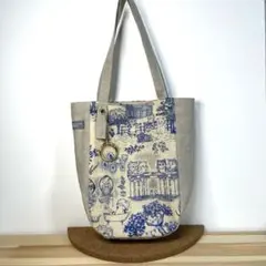 [ハンドメイド]ミニトートバッグ／ユキエモン×リネン24