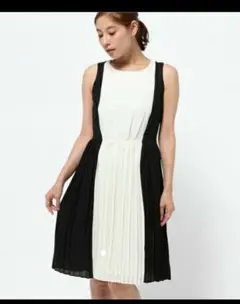 コムサイズム　バイカラーワンピース