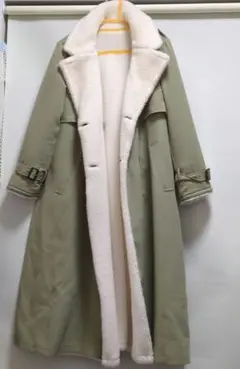 リバーシブルロングコート（付属ベルトなし）　ジャンク品