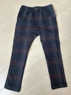 TOPVALU ネイビー系チェック 長ズボン