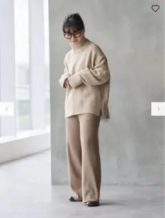 UNIQLO ユニクロ ウォッシャブルニットリブパンツ カーキ