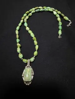 1点物 シルバーネックレスの金具 フックとターコイズプレート シルバー 