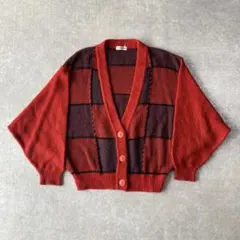 LA-SAISON チェック柄ニットカーディガン