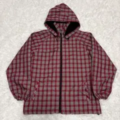 赤 チェック ブルゾン
