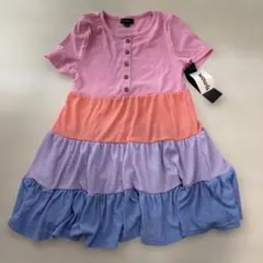 新品タグ付き ハワイ購入 カラフル 半袖ワンピース サイズ8 130㎝