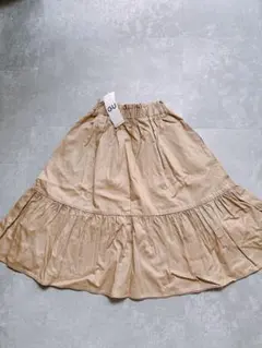 GU ベージュ ティアードスカート 120cm