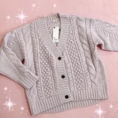 ☆GUジーユー☆GIRLS☆ケーブルコクーンカーディガン☆新品ピンク