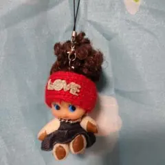 キューピー ストラップ　 マスコット 　ニット　デニム